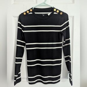 J. Crew perfect fit long sleeve tee with golden button accent